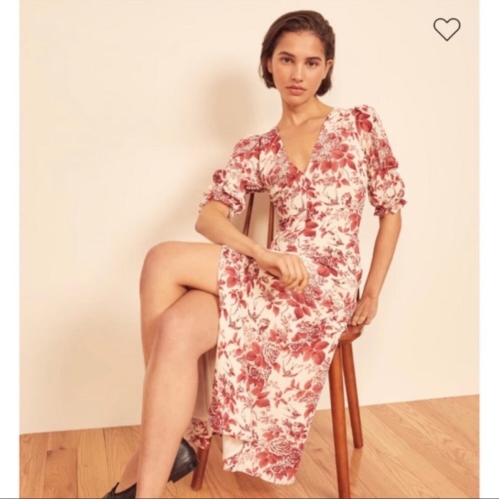 Reformation Larchment Dress Toile De Jouy